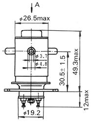 www.wvs-tech.de - Vacuum Relays - Serie JPK-2/015 - JPK-2/020 - Skizze seitenansicht