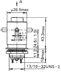 www.wvs-tech.de - Vakuum Relais - Serie JPK-2/021 - JPK-2/026 - Skizze seitenansicht